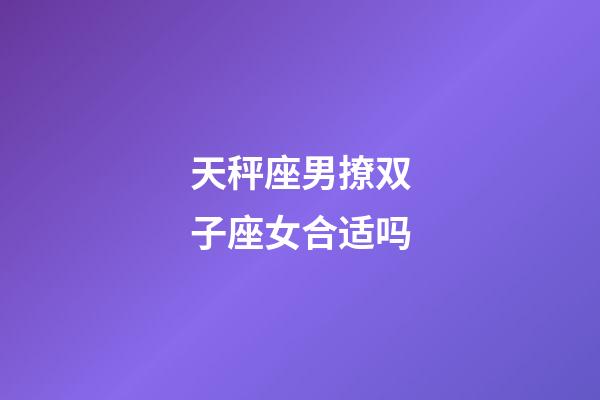 天秤座男撩双子座女合适吗