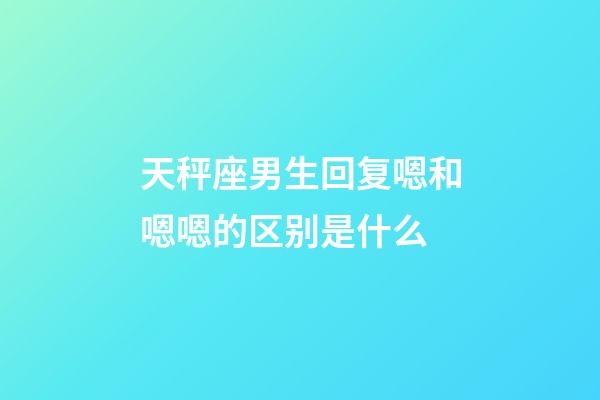 天秤座男生回复嗯和嗯嗯的区别是什么