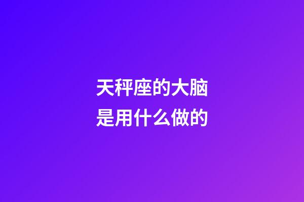 天秤座的大脑是用什么做的-第1张-星座运势-玄机派
