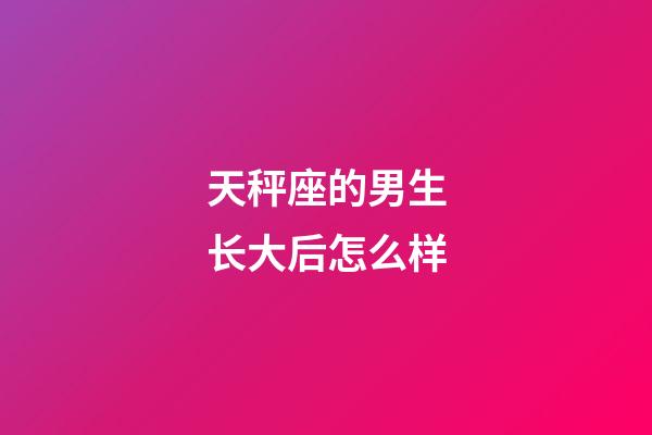 天秤座的男生长大后怎么样-第1张-星座运势-玄机派