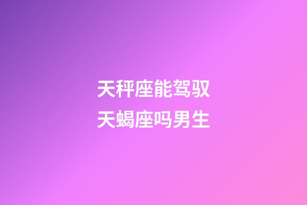 天秤座能驾驭天蝎座吗男生-第1张-星座运势-玄机派