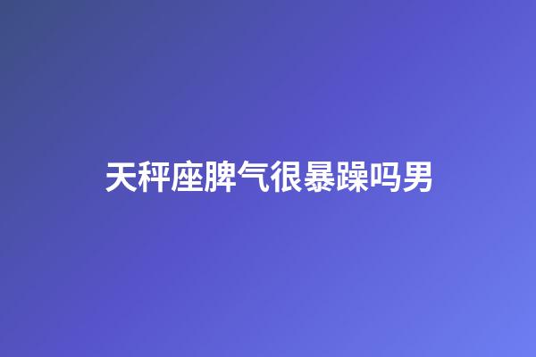 天秤座脾气很暴躁吗男-第1张-星座运势-玄机派