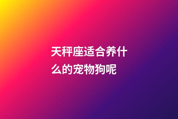 天秤座适合养什么的宠物狗呢-第1张-星座运势-玄机派
