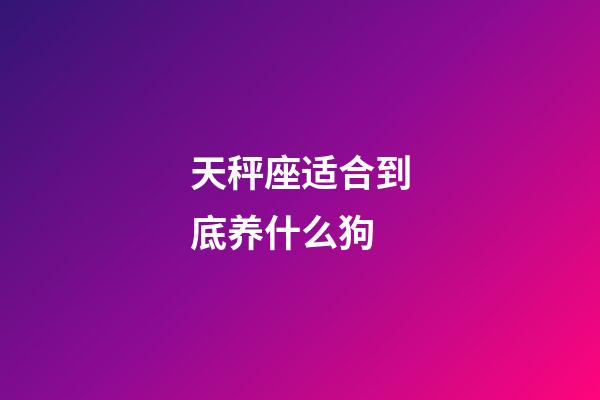 天秤座适合到底养什么狗-第1张-星座运势-玄机派