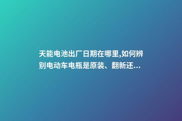 天能电池出厂日期在哪里,如何辨别电动车电瓶是原装、翻新还是假货-第1张-观点-玄机派