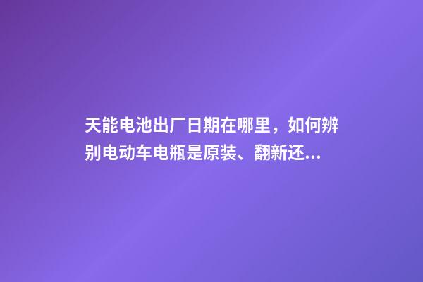 天能电池出厂日期在哪里，如何辨别电动车电瓶是原装、翻新还是假货-第1张-观点-玄机派