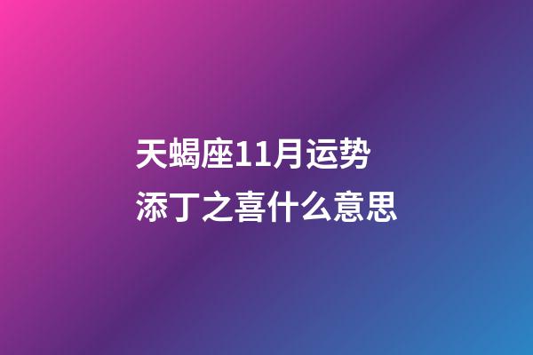 天蝎座11月运势添丁之喜什么意思-第1张-星座运势-玄机派