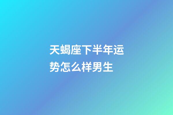 天蝎座下半年运势怎么样男生-第1张-星座运势-玄机派