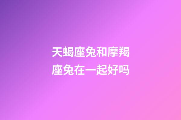 天蝎座兔和摩羯座兔在一起好吗-第1张-星座运势-玄机派