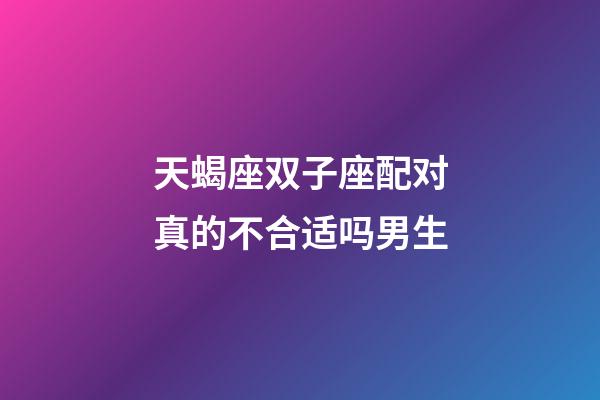 天蝎座双子座配对真的不合适吗男生-第1张-星座运势-玄机派