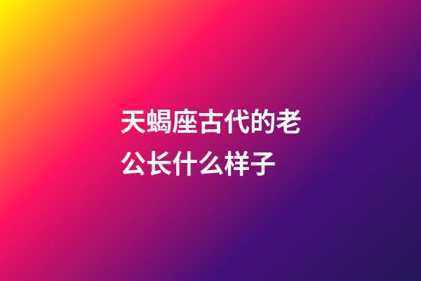 天蝎座古代的老公长什么样子-第1张-星座运势-玄机派