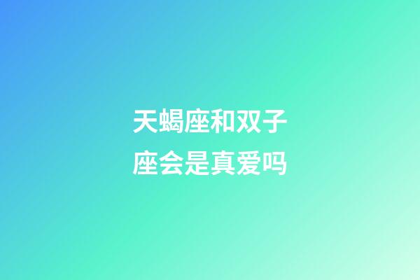 天蝎座和双子座会是真爱吗-第1张-星座运势-玄机派