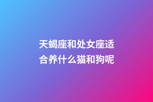 天蝎座和处女座适合养什么猫和狗呢-第1张-星座运势-玄机派