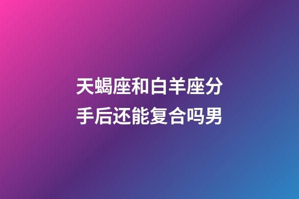 天蝎座和白羊座分手后还能复合吗男-第1张-星座运势-玄机派