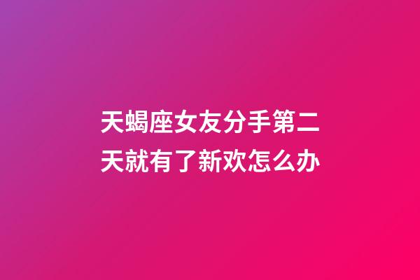天蝎座女友分手第二天就有了新欢怎么办-第1张-星座运势-玄机派