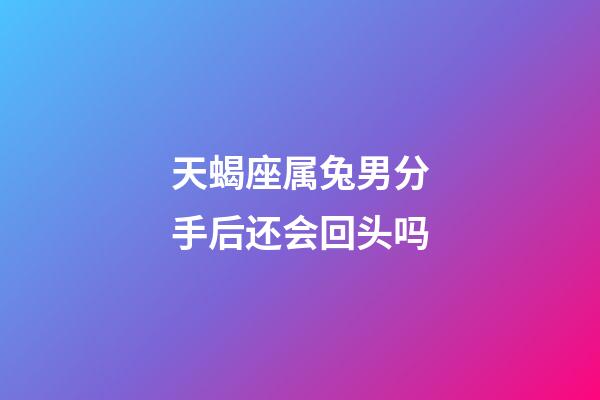 天蝎座属兔男分手后还会回头吗-第1张-星座运势-玄机派