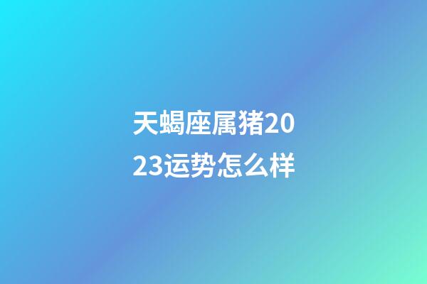 天蝎座属猪2023运势怎么样-第1张-星座运势-玄机派