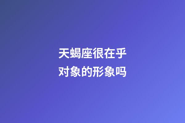 天蝎座很在乎对象的形象吗-第1张-星座运势-玄机派