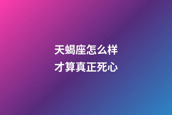 天蝎座怎么样才算真正死心-第1张-星座运势-玄机派