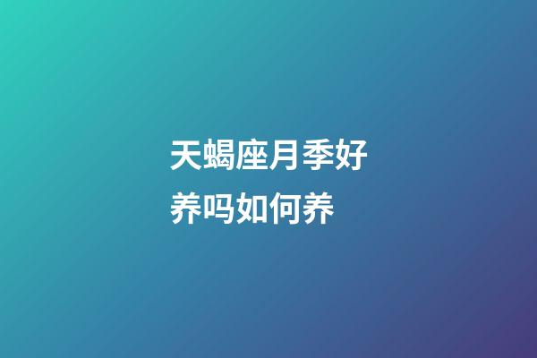 天蝎座月季好养吗如何养-第1张-星座运势-玄机派