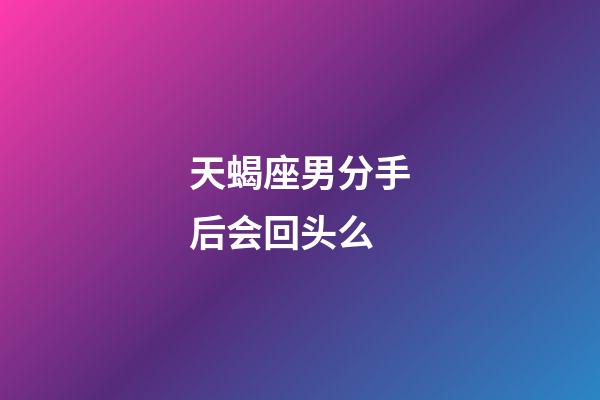天蝎座男分手后会回头么-第1张-星座运势-玄机派