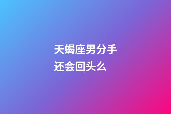 天蝎座男分手还会回头么-第1张-星座运势-玄机派