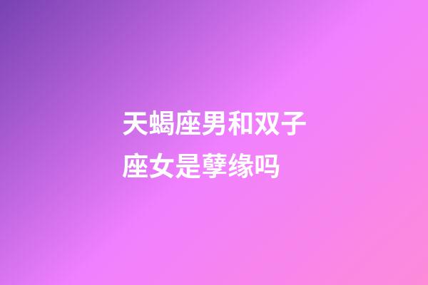 天蝎座男和双子座女是孽缘吗-第1张-星座运势-玄机派