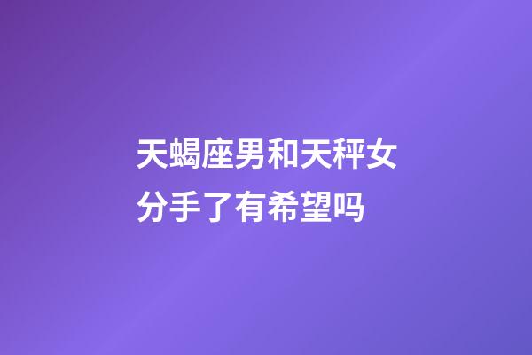 天蝎座男和天秤女分手了有希望吗-第1张-星座运势-玄机派