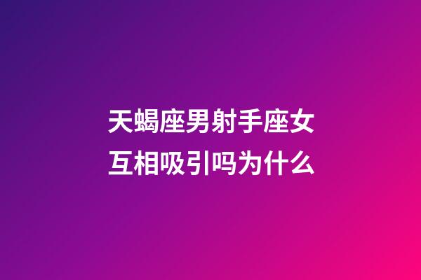 天蝎座男射手座女互相吸引吗为什么-第1张-星座运势-玄机派
