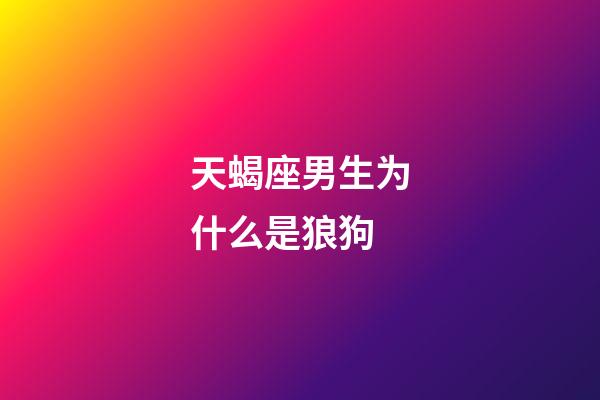 天蝎座男生为什么是狼狗-第1张-星座运势-玄机派
