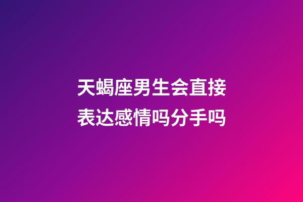天蝎座男生会直接表达感情吗分手吗-第1张-星座运势-玄机派