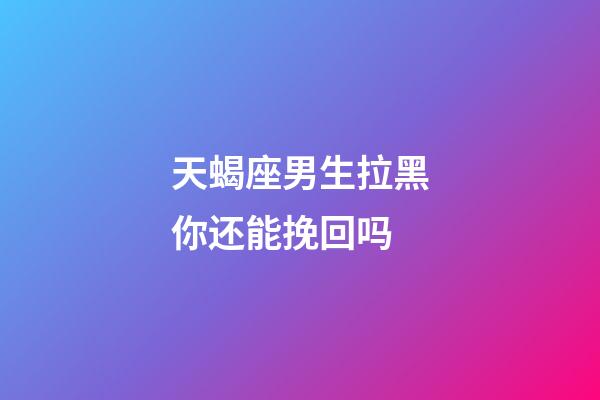 天蝎座男生拉黑你还能挽回吗-第1张-星座运势-玄机派