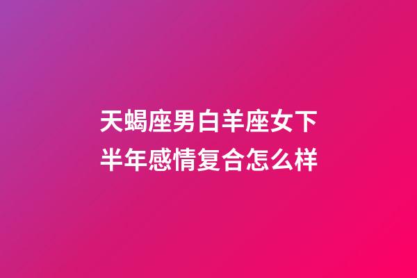 天蝎座男白羊座女下半年感情复合怎么样-第1张-星座运势-玄机派
