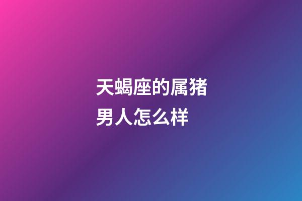 天蝎座的属猪男人怎么样-第1张-星座运势-玄机派