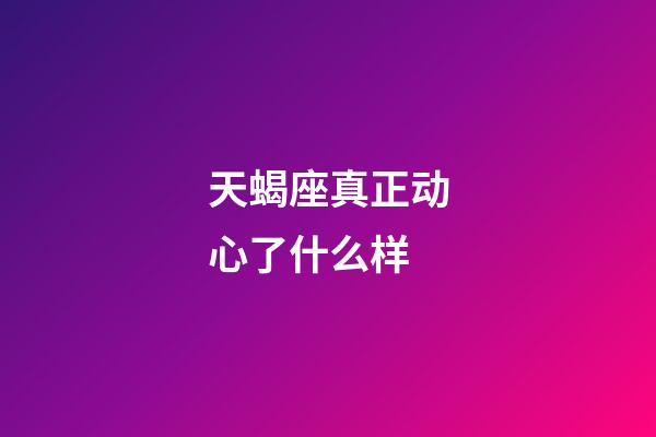 天蝎座真正动心了什么样-第1张-星座运势-玄机派