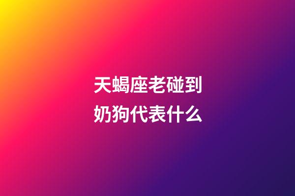 天蝎座老碰到奶狗代表什么-第1张-星座运势-玄机派