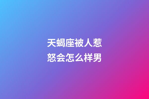 天蝎座被人惹怒会怎么样男-第1张-星座运势-玄机派