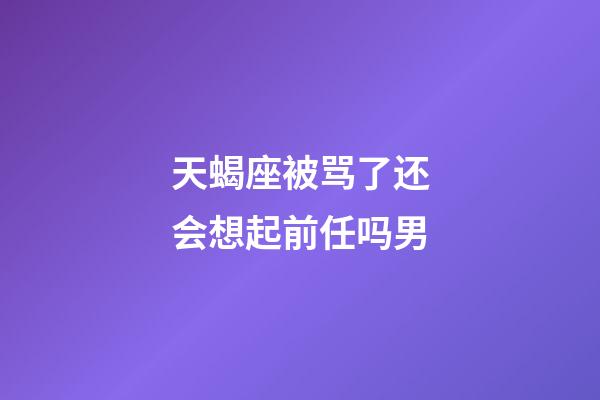 天蝎座被骂了还会想起前任吗男-第1张-星座运势-玄机派