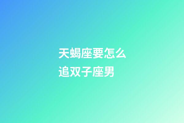 天蝎座要怎么追双子座男-第1张-星座运势-玄机派