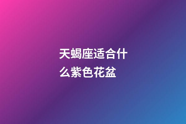 天蝎座适合什么紫色花盆-第1张-星座运势-玄机派