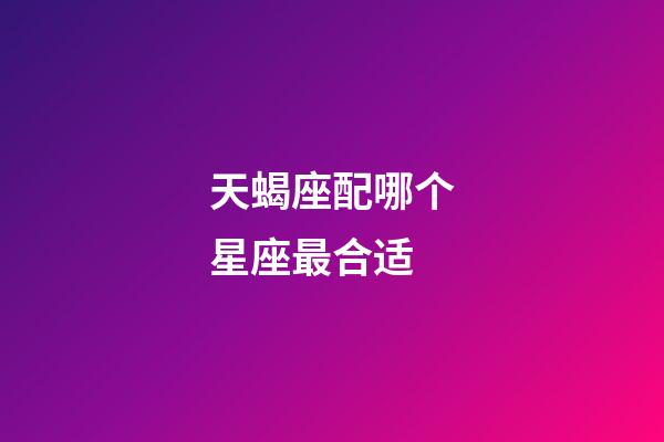 天蝎座配哪个星座最合适-第1张-星座运势-玄机派