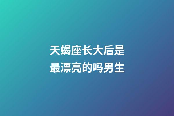 天蝎座长大后是最漂亮的吗男生-第1张-星座运势-玄机派