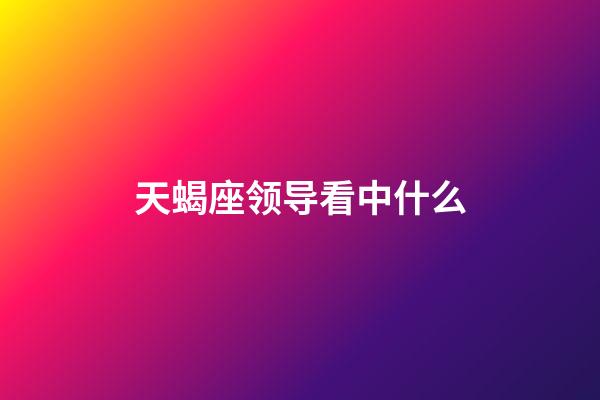 天蝎座领导看中什么-第1张-星座运势-玄机派