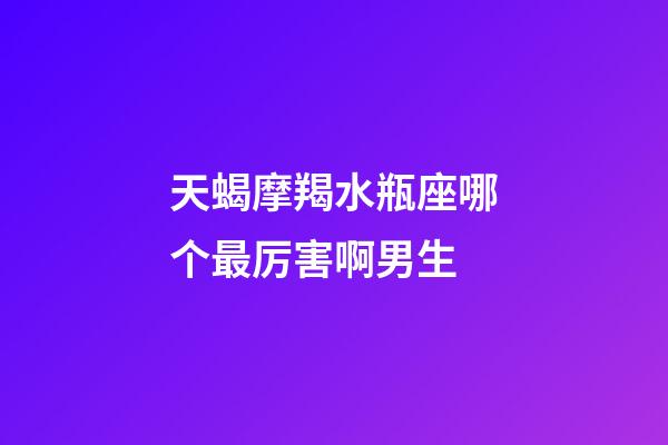 天蝎摩羯水瓶座哪个最厉害啊男生-第1张-星座运势-玄机派