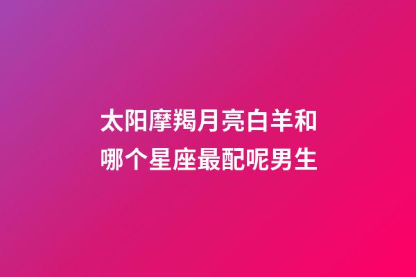 太阳摩羯月亮白羊和哪个星座最配呢男生-第1张-星座运势-玄机派