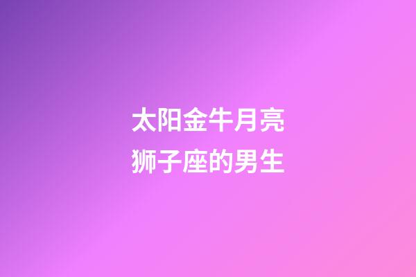 太阳金牛月亮狮子座的男生-第1张-星座运势-玄机派