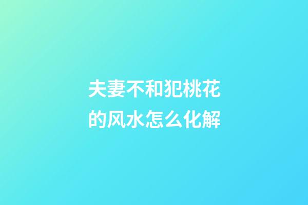 夫妻不和犯桃花的风水怎么化解