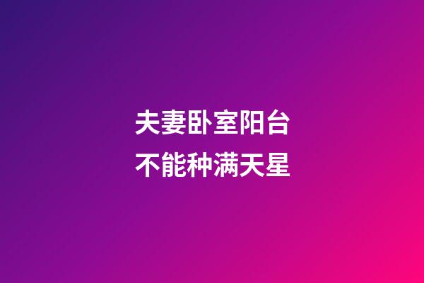 夫妻卧室阳台不能种满天星