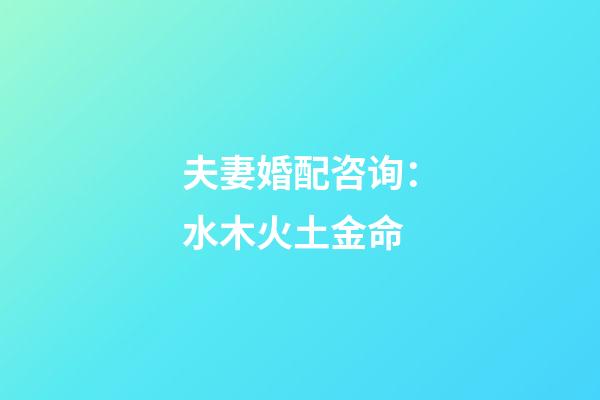 夫妻婚配咨询：水木火土金命