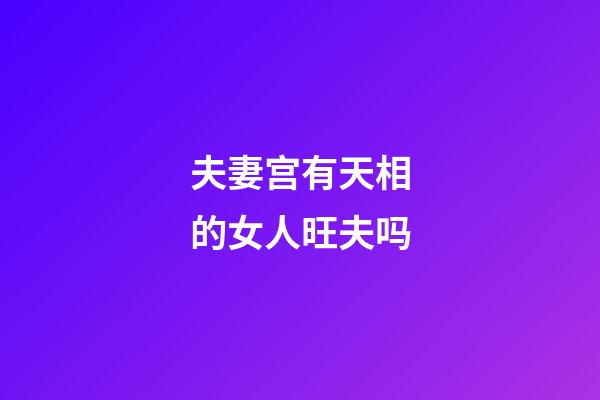 夫妻宫有天相的女人旺夫吗